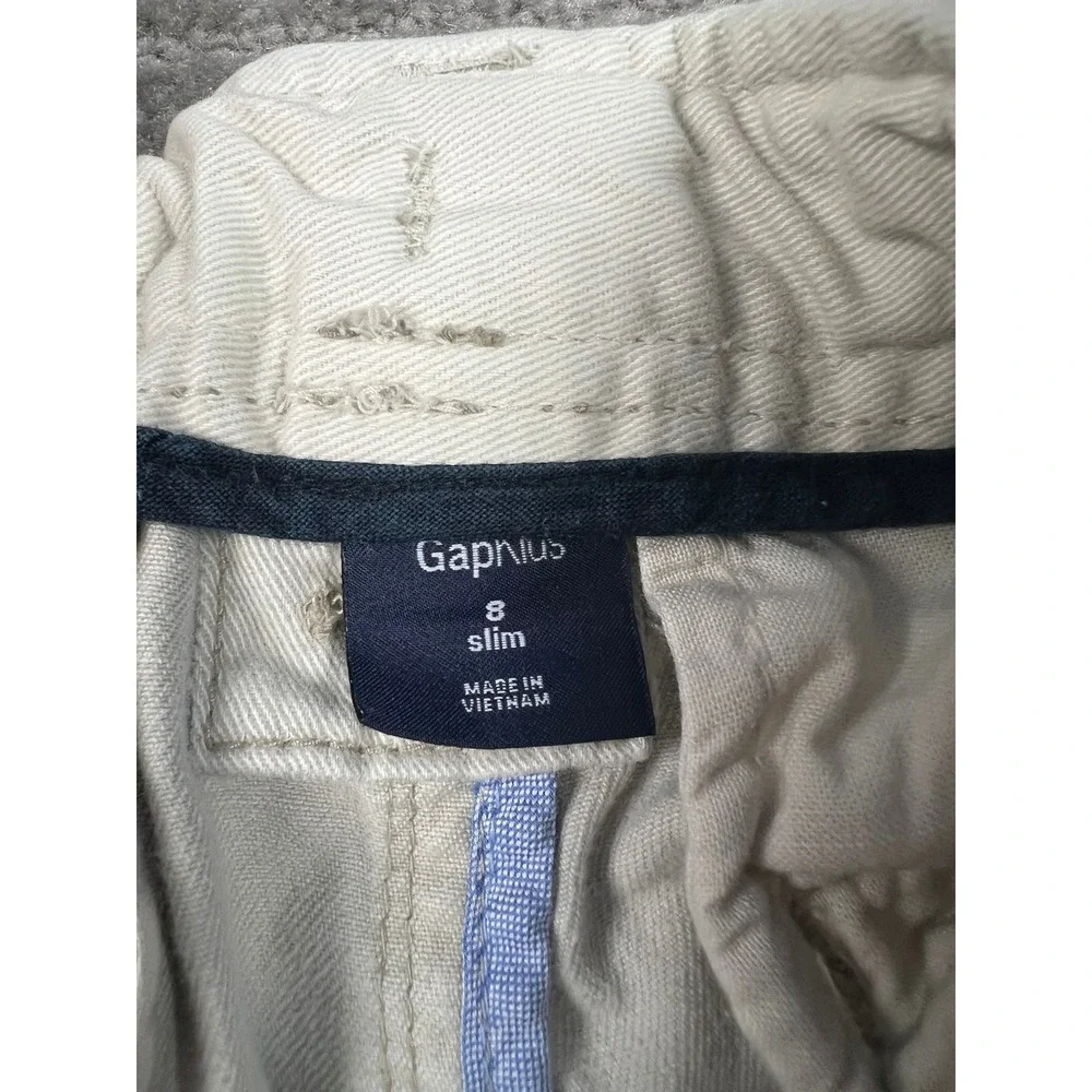 Gap Chino Pants Boys 8 Slim Khaki Cotton Twill Classic Slim Fit Trousers